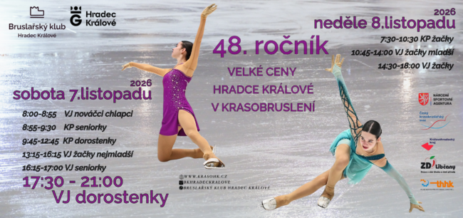 Pozvánka 48. ročník Velké ceny Hradce Králové v krasobruslení